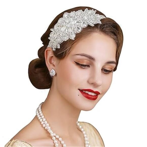 Rhinestone Flapper Headband-Elastic 1920s Headpiece,Great Gatsby HairAccessories main image 7